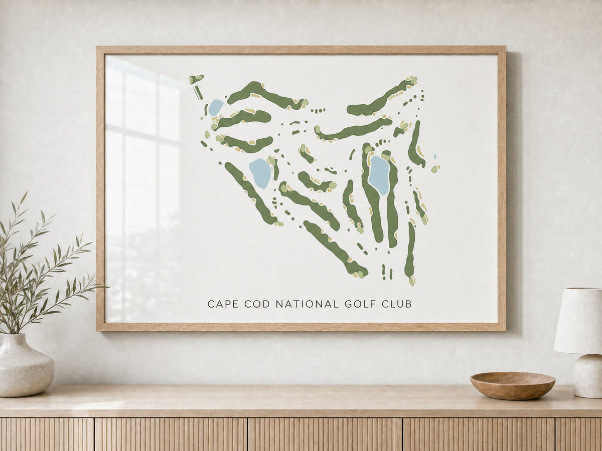 Cape Cod National Golf Club, Modern style, 24x32 print in a natural oak frame